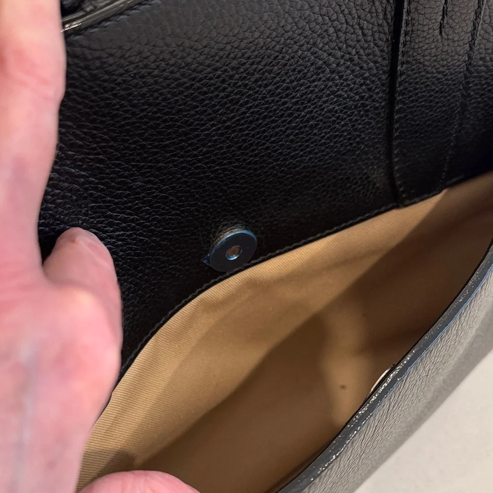 Theory Black Pebbled Leather Tote - Picture 5 of 9